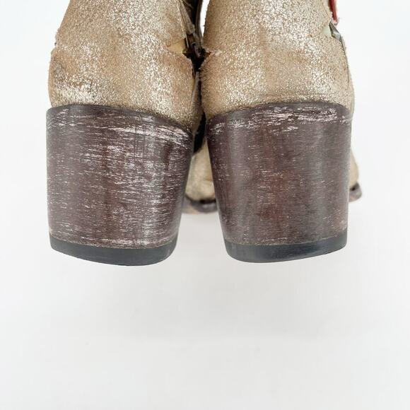 Old Gringo Mexicana Metallic Star Studded Western Cowgirl Ankle Boot size 7.5 - Picture 9 of 12
